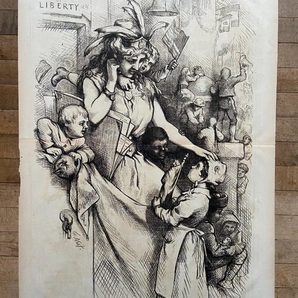 Thomas Nast, Political Carton, Harper's Weekly, Antique Print